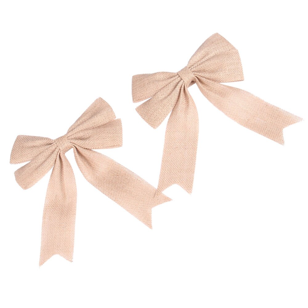 Lazos de arpillera con lazo para decoración, lazos de yute arpillera, adornos para manualidades DIY, decoración de de Bodas de Navidad (verde), 2 uds.