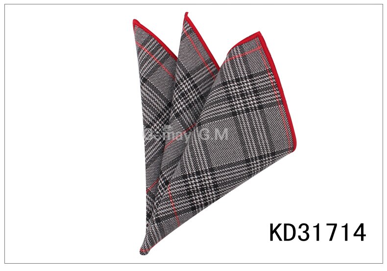 Suits Pocket Square For Men Business Chest Towel Hanky Gentlemen Hankies Classic Plaid Mens Handkerchief: KD31714