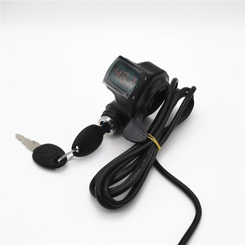 Bicicleta Eléctrica pulgar acelerador pantalla batería interruptor de voltaje alimentación e-bike dedo pulgar acelerador con cerradura de llave