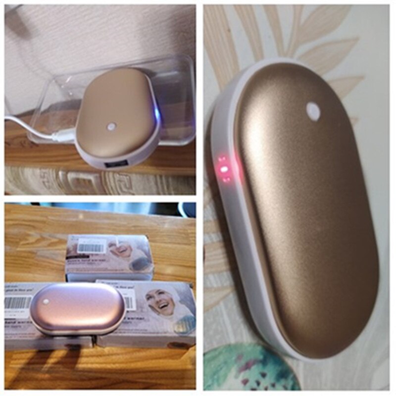 Portable Mini Hand Warmer 2 In 1 USB Rechargeable Cobblestone Pocket Mobile Power Bank Reusable Electric Winter Heater