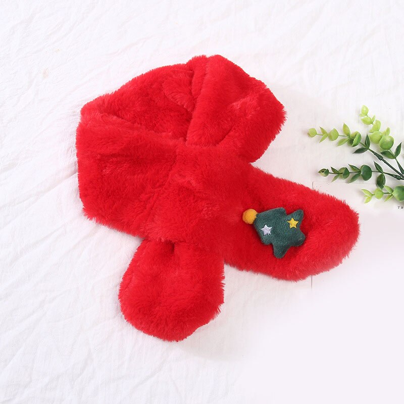 Carftoon Children Scarf Autumn Winter Keep Warm Plush Kids Neckerchief Child Kids Fur Scarf: Red