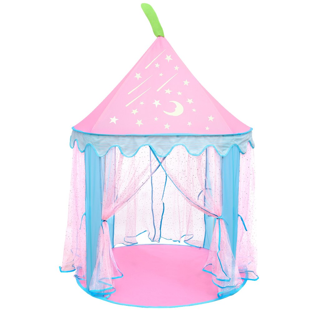 IBaseToy Dreamlike Prince Castle tenda pieghevole garza Playhouse bambini bambini tenda da gioco al coperto 105x105x140