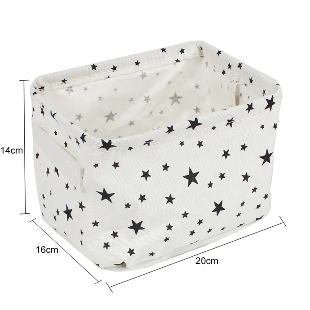 Underware Storage Organizer Office Stationery Linen Desktop Storage Box Waterproof Toy Sundries Storage Basket Cosmetic: light green