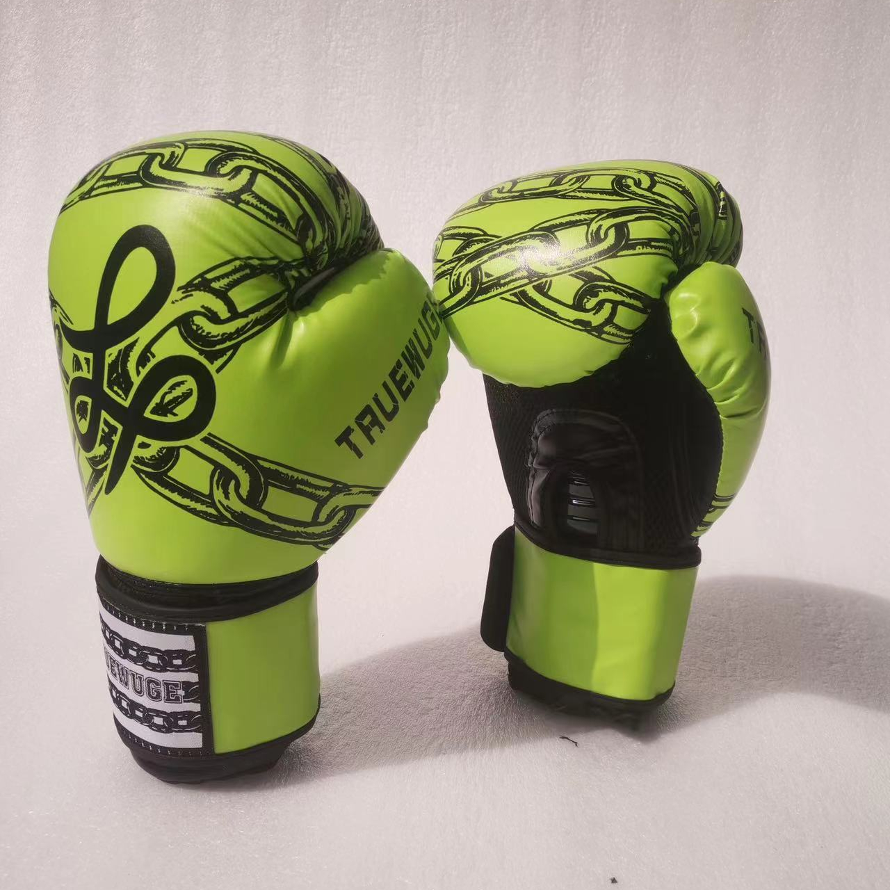 Bokshandschoenen voor heren Leer MMA Vechten Bokshandschoenen Boksuitrusting Kickbokshandschoenen voor kinderen Volwassen Taekwondotraining: green / 10 Inches