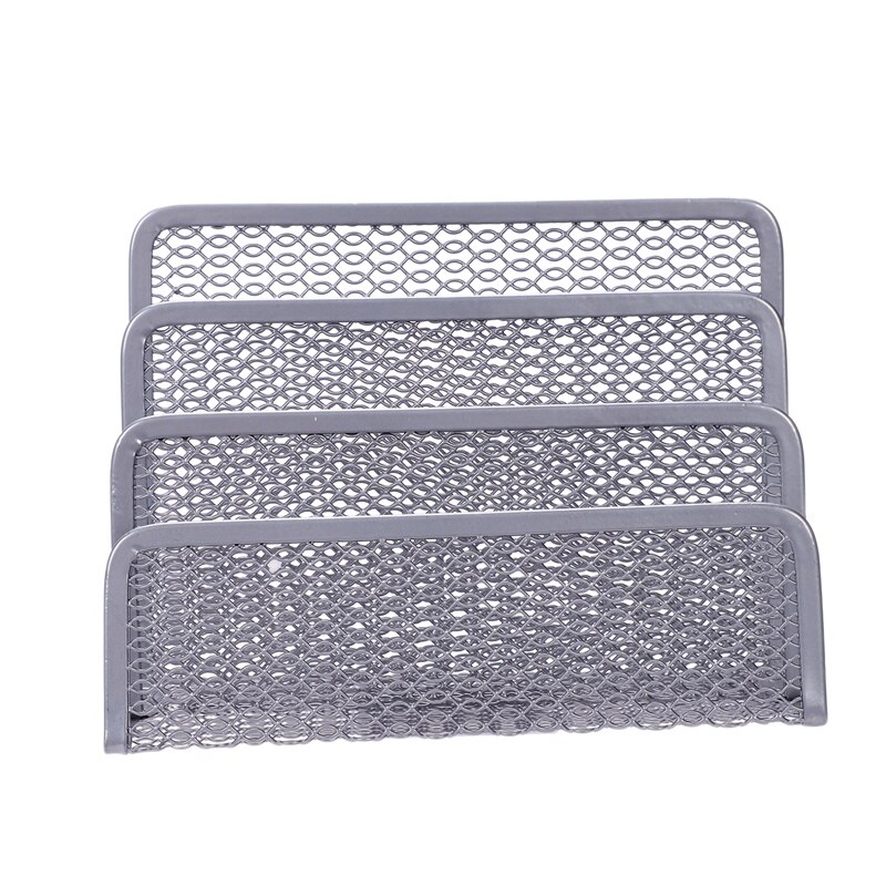 -metall kontorsnät bin & skrivbord organiser set brevpapper snyggt brevhållare, brev sorterare silver