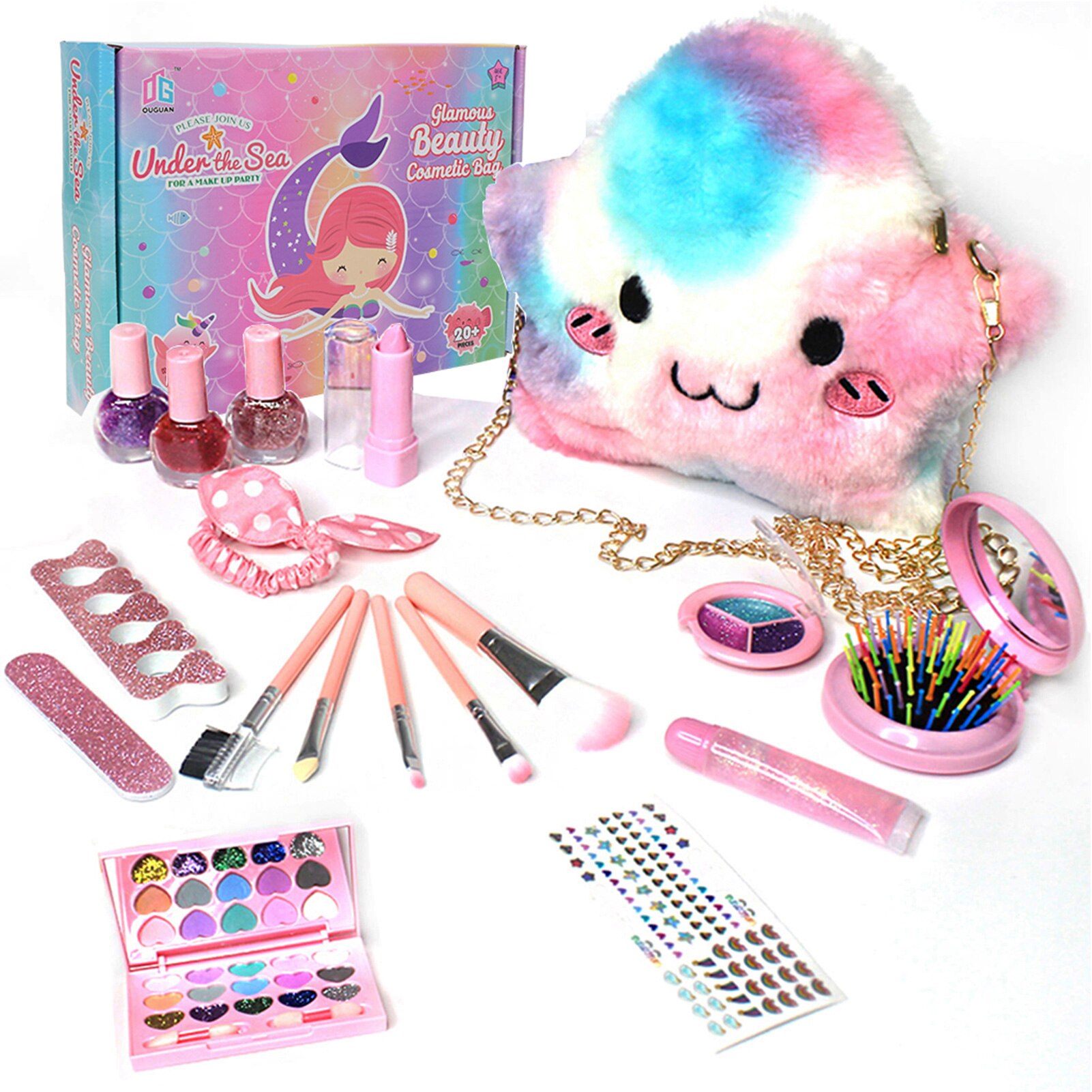 Baby Mädchen Kinder Make-Up Kit Set Prinzessin Pretend Spielen Schönheit Haar Salon Spielzeug Mädchen Weihnachten Geburtstag für kinder make-up