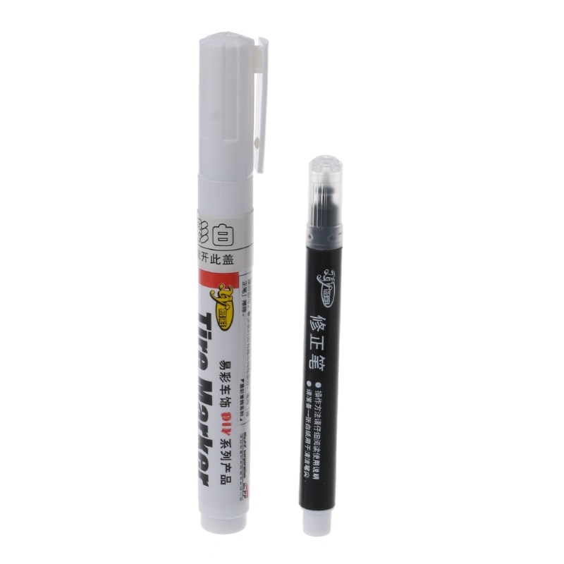 1 Set van Wit-Kleur Permanente Band Marker Pen voor Autoband En Moto Tyre