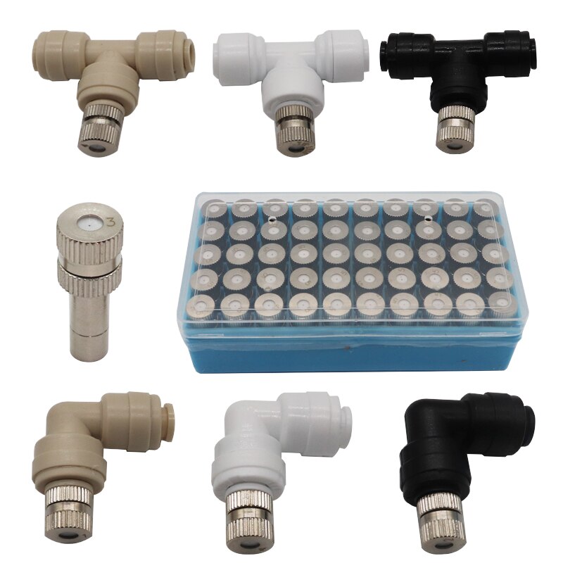50 Pcs 6MM Slip Lock Quick Connector Garden Water Fog Mist Sprayer Nozzles For Misting System Fog Machine