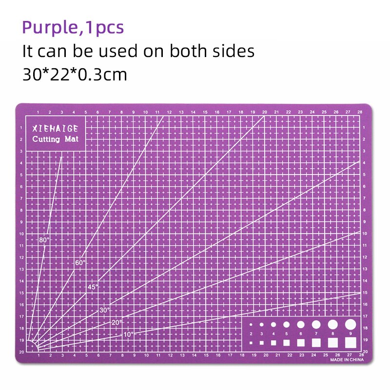 A4 Pvc Snijden Mat Self Healing Snijden Patchwork Gereedschap Snijden Matten Voor Diy Leer Hulpmiddel Pad Papier Mat Voor Snijden: Purple(30x22)