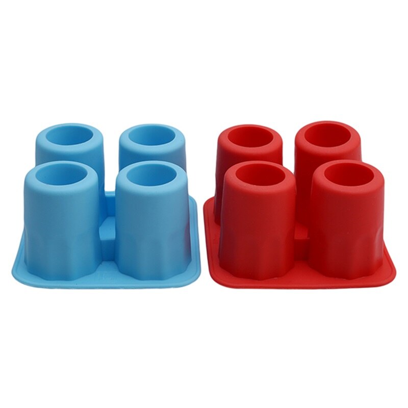 4 Cup Shaped Glass Freeze Mold Maker Silicone Ice Cube Glass Freeze Mold Ice Cream Tools Bar Tools Ktchenware