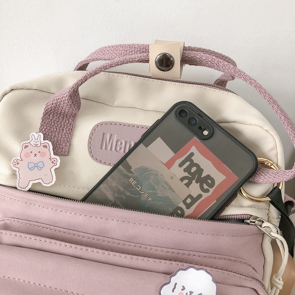 Casual Fashion Plecak Kawaii z szpilkami Kawaii i akcesoriami Torba na ramię do podróży Zakupy Szkoła studencka na prezent na świeżym powietrzu