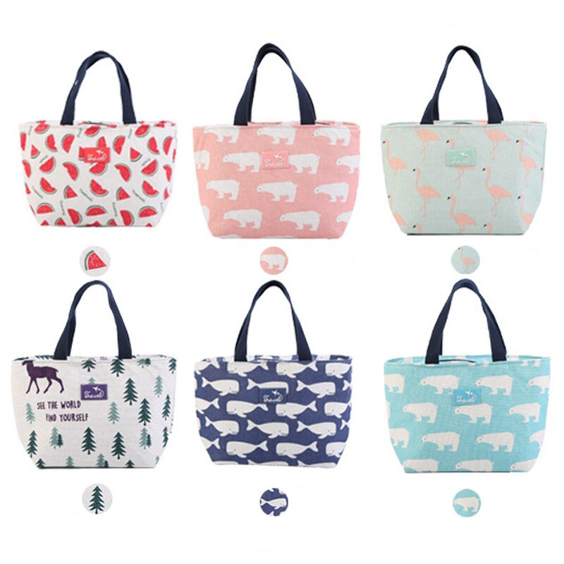 Xizou Lunch Tas Voor Vrouwen Grappige Cartoon Kids Bento Cooler Tassen Flamingo Thermische Ontbijt Eten Doos Draagbare Picknick Reizen