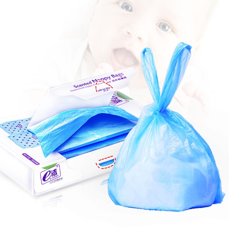 Diaper Rubbish Bag Eco Disposal Nappy Bags With Tie Handles -2 x Packs of 90 (Total 180 Disposal Bags)