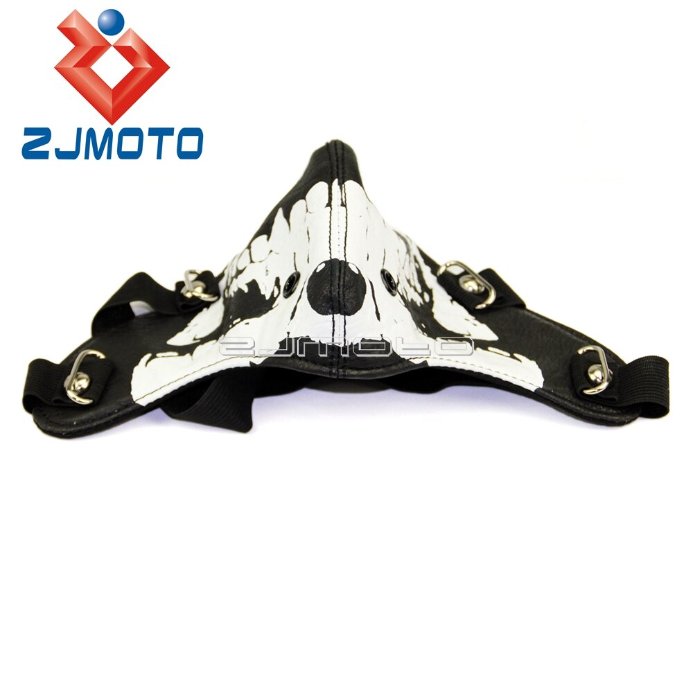 Cool Style Skull Teeth Steampunk Biker Mask Masquerade Leather Black Costume Men Gothic