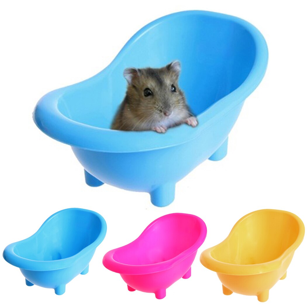 Bañera de hámster para mascotas, Mini bañera portátil para baño de mascotas, baño de arena, bañera de plástico para jerbos, accesorios para Animal PEQUEÑO