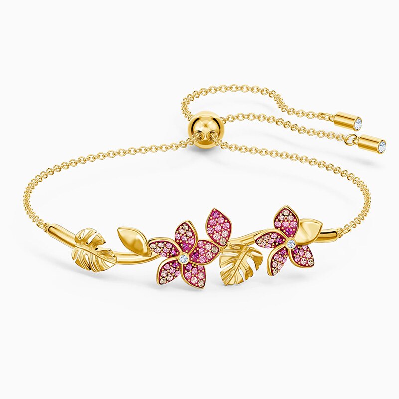 Swarovskis Original 1:1 tropisch Ahorn Blatt und Papagei Sammlung einstellen Schmuck einstellen Halskette und Armbinde Damen: 5521058