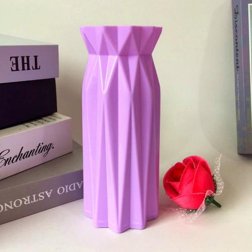 Geometric Origami Vase Flower Arrangement Pot Container Home Office Table Decor Arrangement Pot Vase Decoration Home Flower : Light Purple