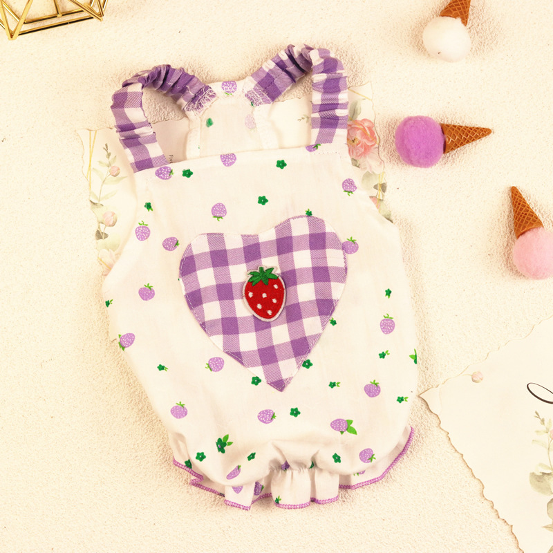 Vêtements d&#39;été pour chien, jupe, Costume, petit, chiot, fraise, cœur, gilet, chat, yorkshire, caniche, poméranien, 2022: Purple / S