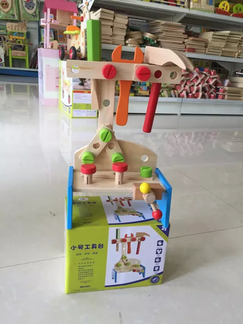 Neue holzspielzeug Mini woking werkzeuge tisch holz blöcke baby pädagogisches spielzeug baby spielzeug Freies