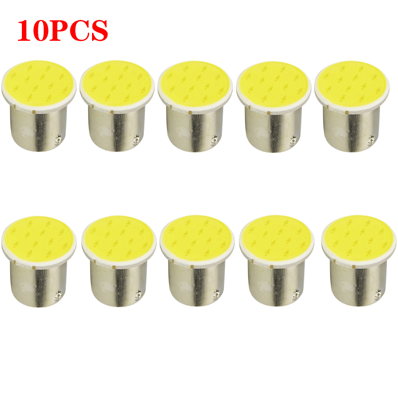 10 PCS Samochodowa żarówka LED P21W 1156 Ba15s 1157 Bay15d Światło kierunkowskazu COB 12V 7000K Białe automatyczne światła cofania i hamowania postojowego