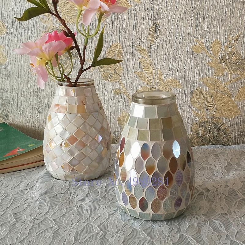 Vase miroir en mosaïque verre nordique | Ornements décoratifs de maison moderne, arrangement de fleurs, accessoires décoratifs hydroponique