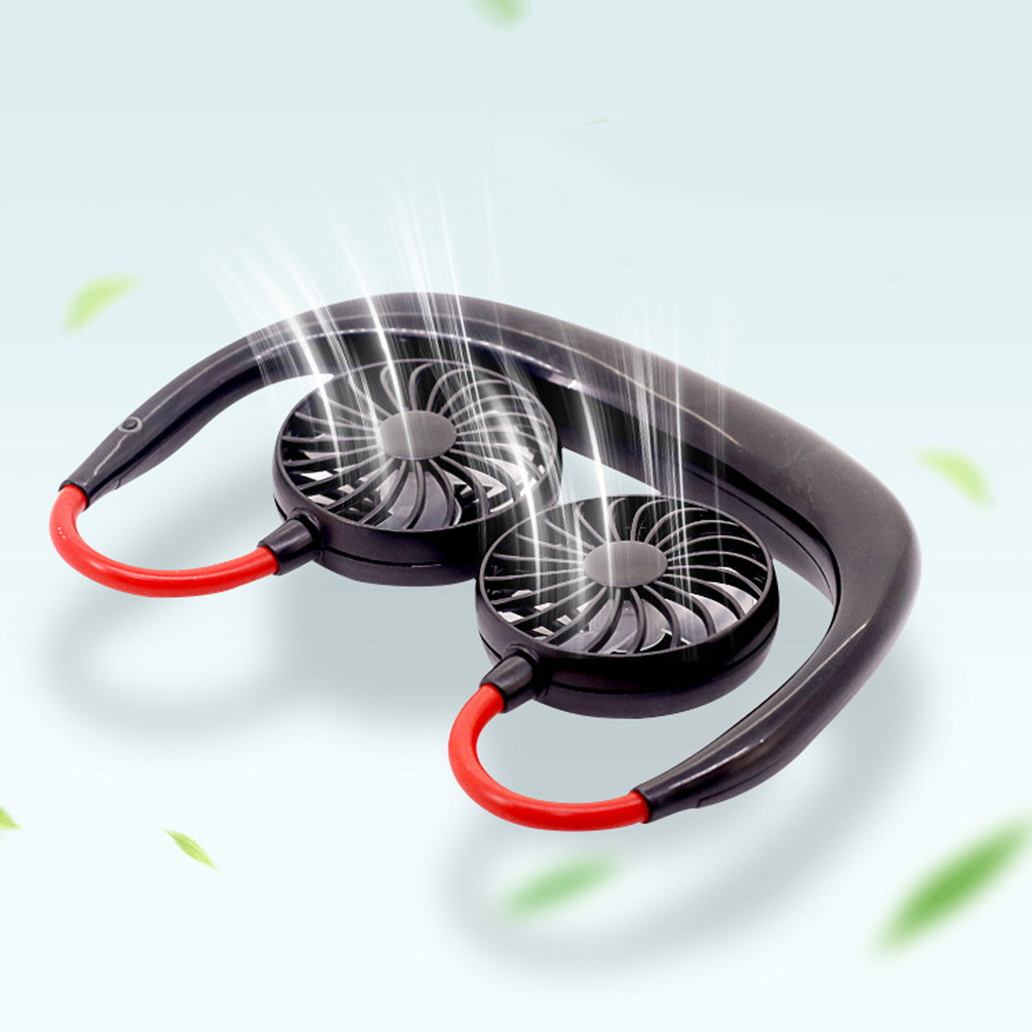 Elisona draagbare 3-- snelheden mini usb-ventilator, nekbandventilator, koeler voor buitensport, thuis, school, reizen, flexibele ventilator, oplaadbaar via usb