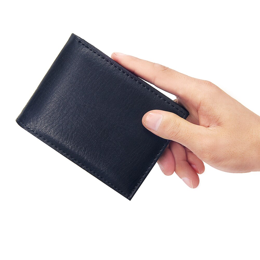 Luxury Men's Wallet Leather Solid Slim Wallets Men Pu Leather Bifold Short Credit Card Holders Coin Purses Business Purse Male