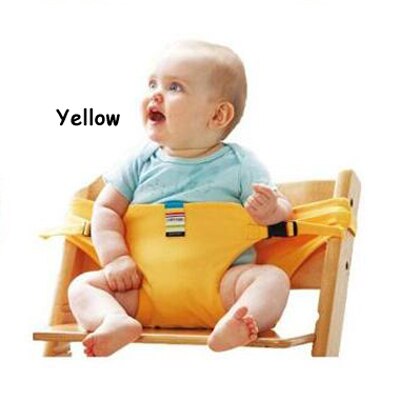 Babyvoeding Hoge Stoel Draagbare Baby Booster Stoelen Peuters Kinderen Veiligheidsgordel Feeding High Chair Harness: Yellow