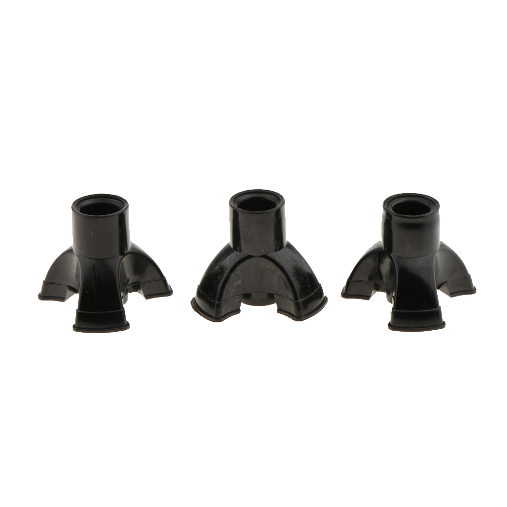 3Pcs Rubber Non-Slip Cane & Crutch Tips Heavy Duty Crutch Tip Replacements 7/8 Inch Black