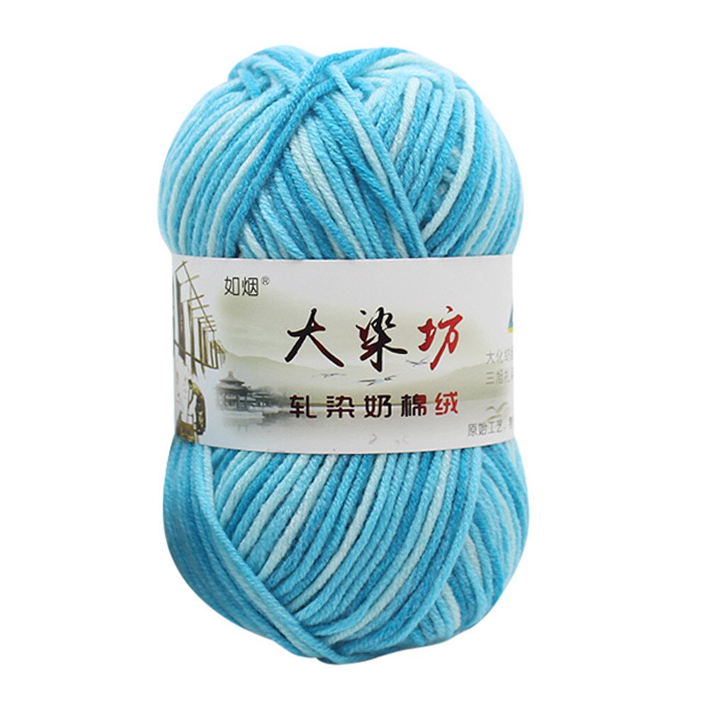 1PC 50g Yarn Winter Warm Milk Cotton Wool Chunky Colorful Hand Knitting Baby Milk Cotton Crochet Knitwear Wool Cotton Yarn: D