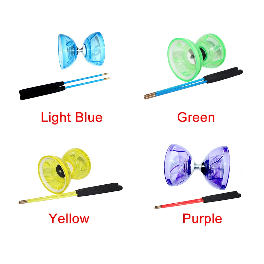 Soft Diabolo Set High Speed Light Glow Hand Play Hobbies Funny With Rope Classic Juggling Toy Bearing Children