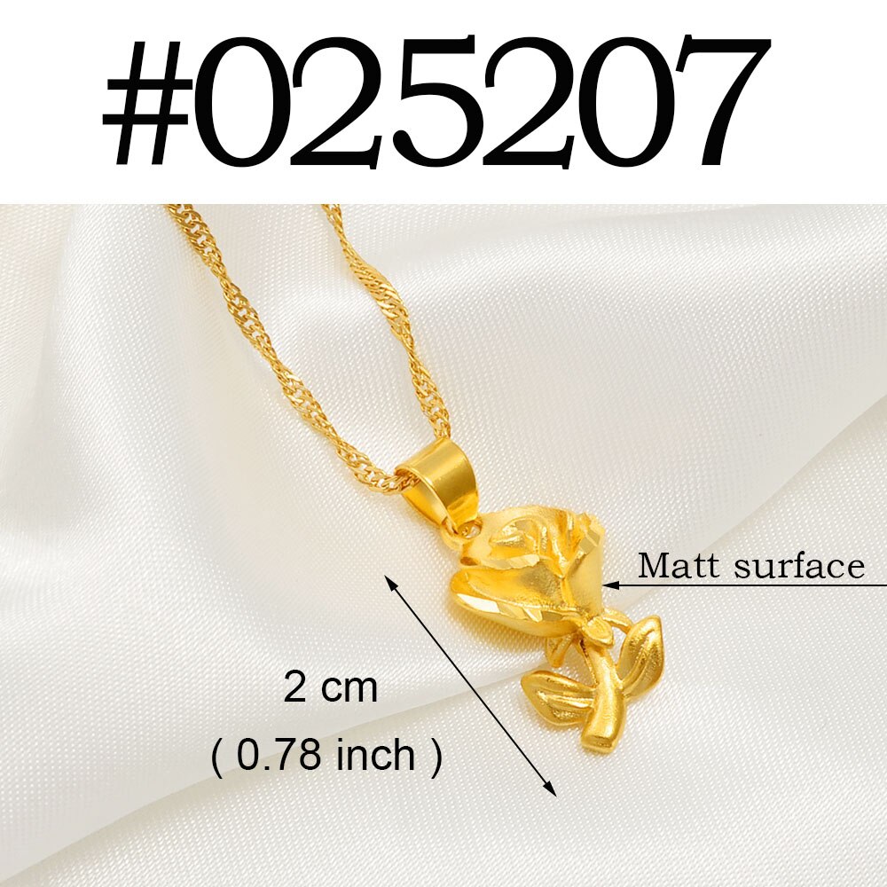 Anniyo Charm Butterfly,Heart,Dolphin,Rose Flower,Peacock &amp; Angel Pendant Necklaces Stylish Party accessories Jewelry #025107: Matt Flower / 60cm or 23.6 Inches