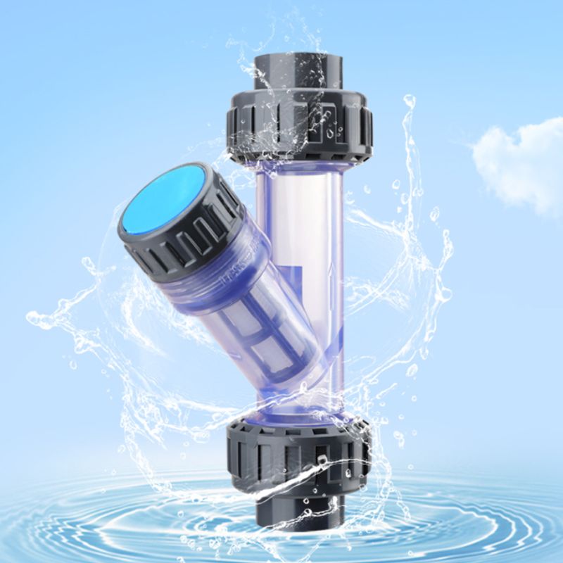 Filtro transparente de PVC en forma de Y para pecera, conector de tubería de PVC, filtro de riego, Conector de tubería de agua de jardín