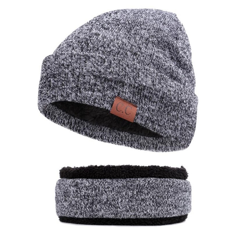 3 unids/set gorro de lana de invierno, calentadores de cuello de bufanda, conjunto de guantes de punto para mujer hombre esquí al aire libre deportes NE