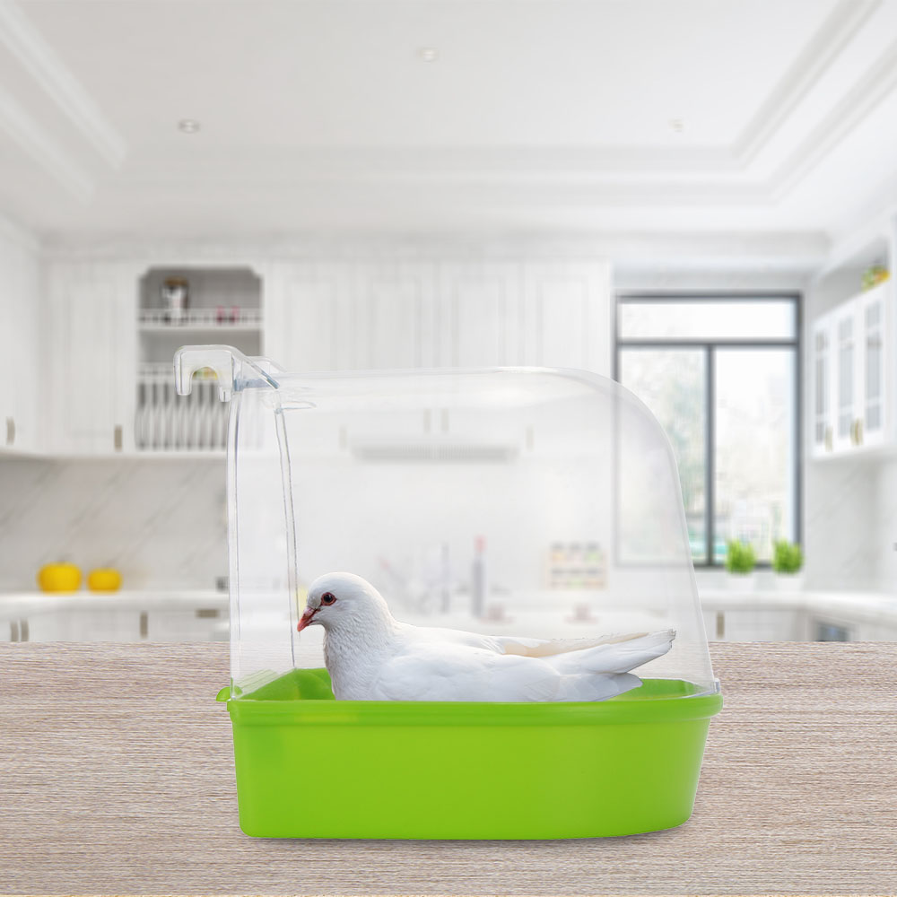 Bañera de plástico para Baño de aves de loros, suministros de baño para loros, bañera de Baño de aves, jaula para mascotas, contenedor de pie para ducha de Baño de aves, espacio de lavado