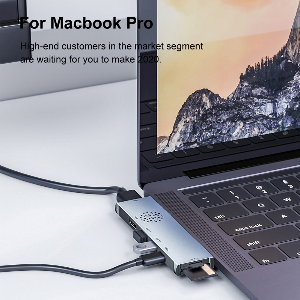 Dual-End Laptop Docking Stations Type-C Male Naar Dual Hdmi USB3.1 Pd 60W Docking Station Voor mac-Book Pro