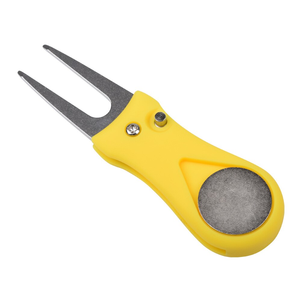 Sammenleggbar golflegging av grønt gaffelreparasjonsverktøy lette bærbare golfutstyr som 88: Gul