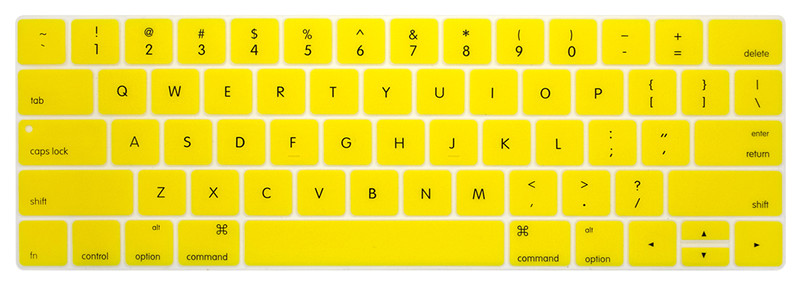 Keyboard Cover for MacBook Pro with Touch Bar 13" or 15" (A2159 A1989 A1990 A1706 A1707) Silicone Skin: yellow