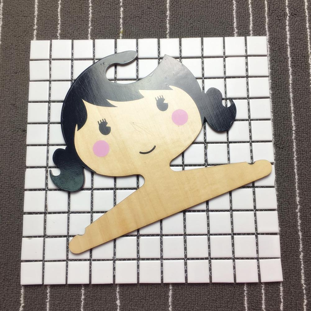 Cintre en bois dessin animé pour fille | Décoration de rangement des chambres d'enfants: black