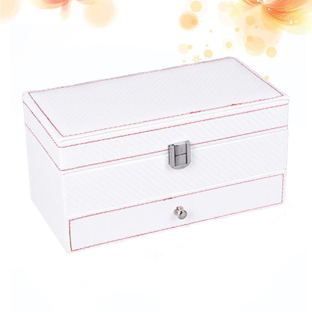 Carbon Fiber 4-bit Box Double Drawer Watch Box Storage Showing Watches Display Storage Box Case Jewelry Watch Collector Case(Bla