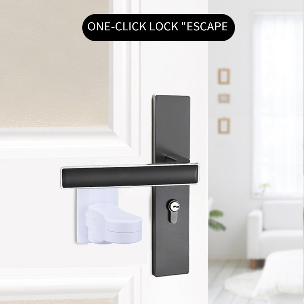 Door Handle Safety Lock Door Handle Fixed Lock Multifunctional Safety Lock For Door Handle, Drawer, Cabinet Door, Window