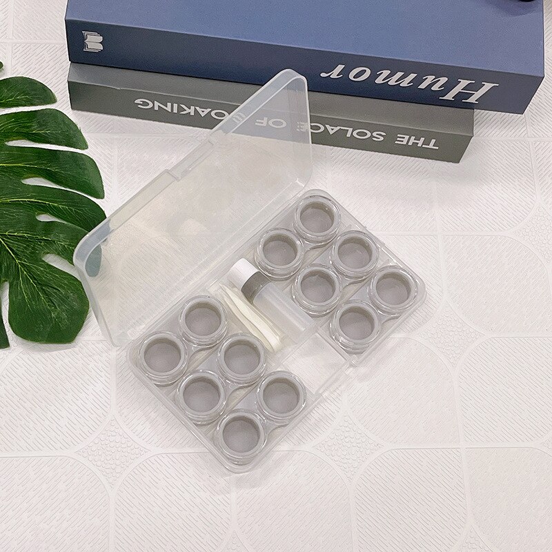 6 Paar Contact Lens Box Transparante Multi-Paar Contact Lens Storage Box, multi-Linked Contact Lens Bescherming Doos: transparent  grey