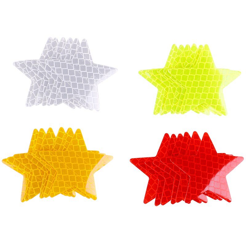 4 Stck Reflektor Aufkleber Decals Pentagramm Reflektierende warnen Streifen Band Auto Styling Auto Stoßstange Reflektierende Streifen Sichere Stern
