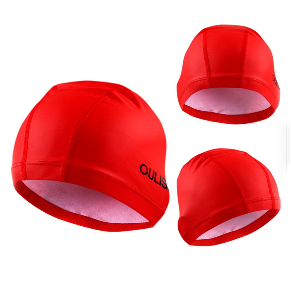 Adult Swimming Cap Silicone Women Men Waterproof Hat PU Coating Durable Elastic Pool Beach Swim Head Cap Summer #15D