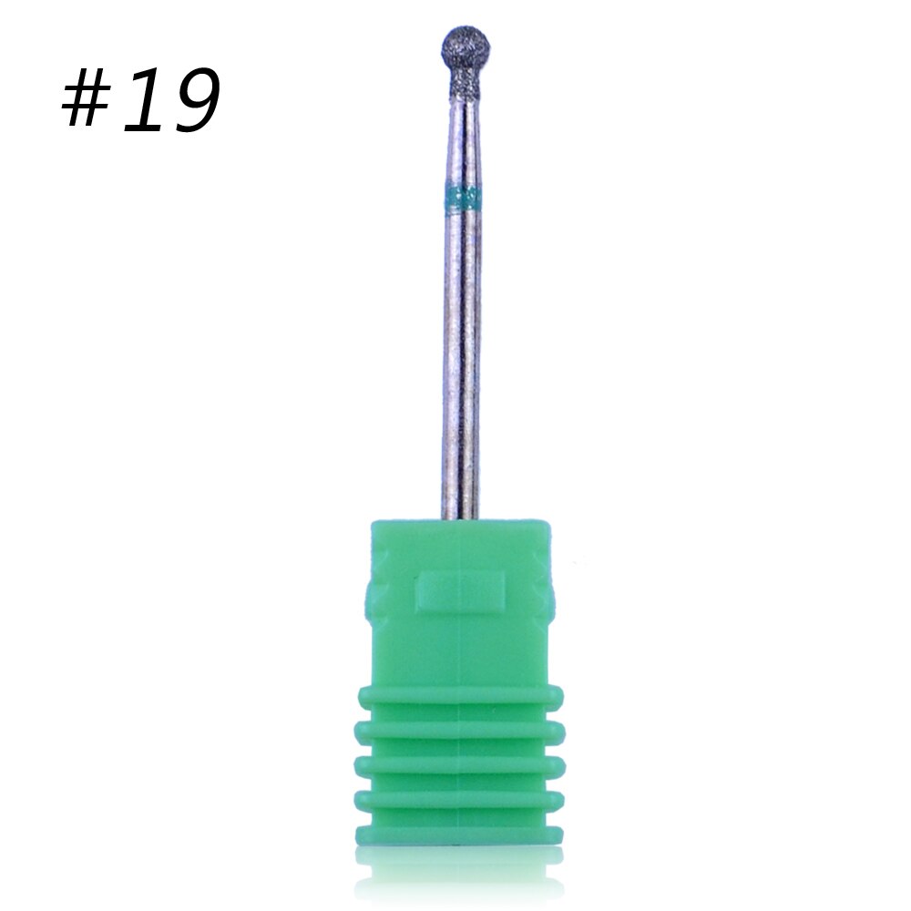 1pcs Diamond Electric Rotate Nail Drill Bits Rotary Milling Cutters Drill Machine Accessories Nail File Cuticle Cutter Tips: 19