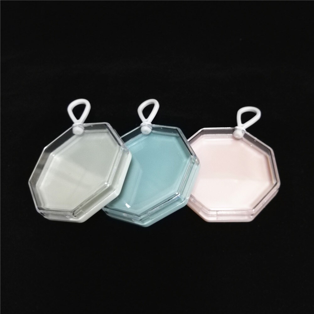 6X6Cm Zachte Massaal Poederdons Natuurlijke Glad Cosmetische Luchtkussen Draagbare Suspenable Storage Case Transparante Doos