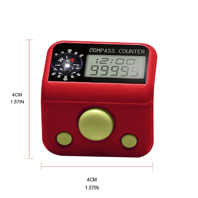 LED Finger Zähler Digitale Elektronische Zähler Runde Spur Handheld Clicker mit Ring Ziffern Anzeige Manuelle Dekompression Werkzeug: Armee Grün