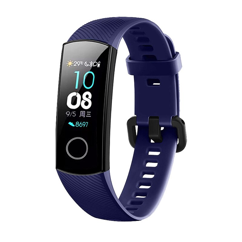 Til original huawei honor band 4 nfc smart watch armbånd silikone sport band til honor band 5 smart watch armbånd correa: Mørkeblå