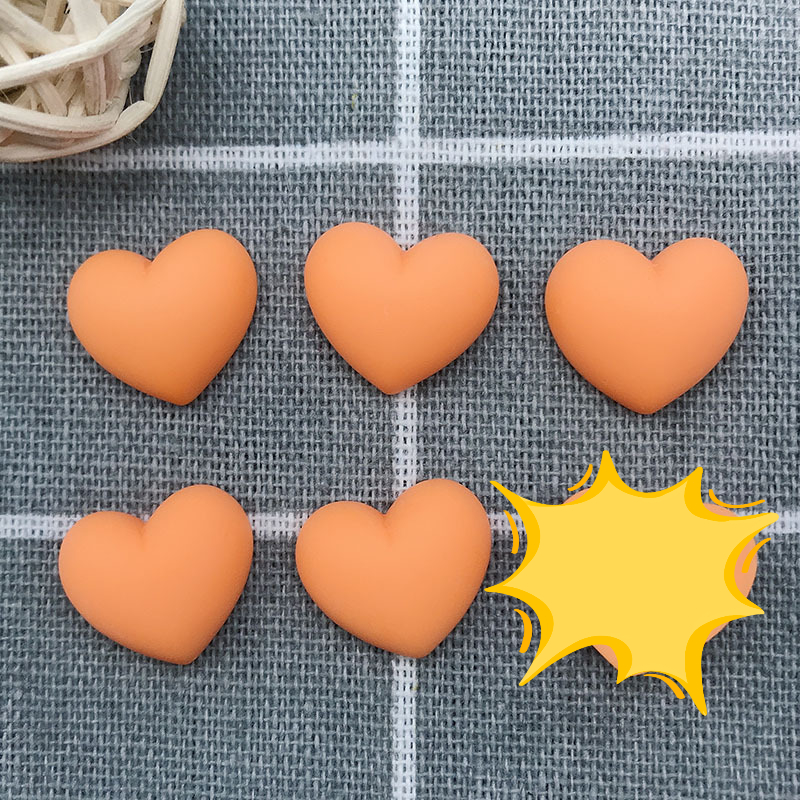 6Pcs Solid-Kleur Liefde-Vormige Hars Koelkast Magneten Leuke Magneet Koelkast Magneten Thuis Ornamenten: Orange 5pcs