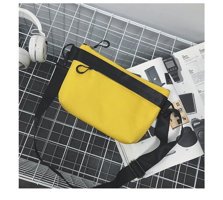 's Casual Messenger Bag Ins Canvas Sports Small Satchel Tide Brand Shoulder Bag Women Postman Bag Lovers Disco Bag: Yellow